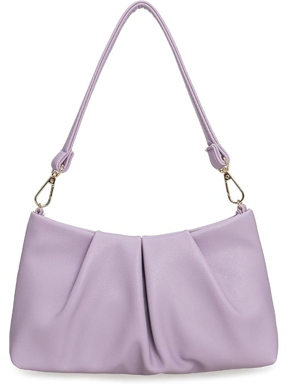 Women Lavender Pleated Pu Clutch Purse For Dressy Formal Cocktail Handbag